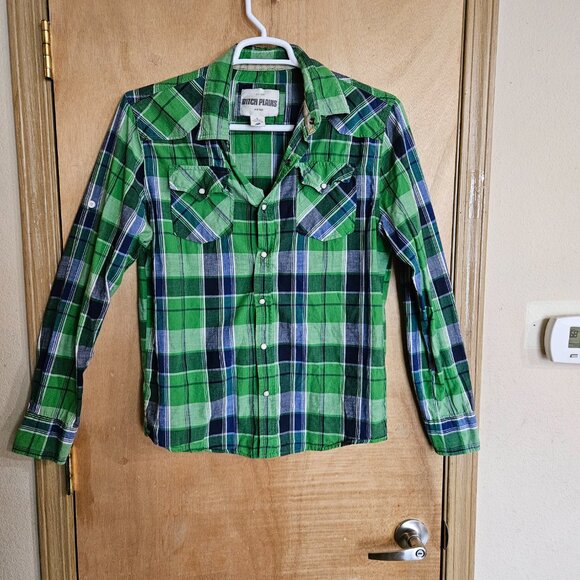 Ditch Plains Plaid Shirt L  Snap Button - Picture 9 of 10